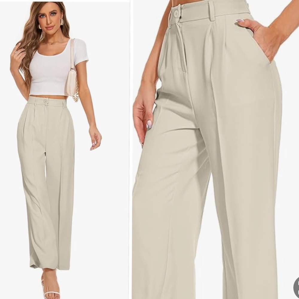 TNA ARITZIA 100% Cotton Pleated Front Strait Leg Pant In Ivory Size 00